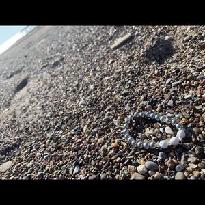 Silver & White Lava Bead Diffuser Bracelet